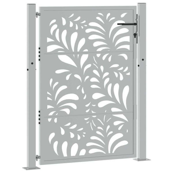 Puerta de jardín de acero desgastado diseño ondulado 105x130 cm M 3