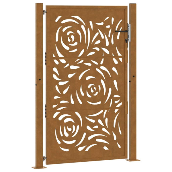 Puerta de jardín diseño llama acero desgastado 105x155 cm M 2
