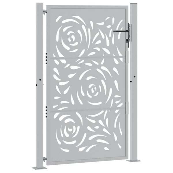 Portão de jardim 105x155 cm design de chama de aço resistente M 3