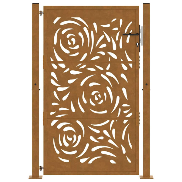 Puerta de jardín diseño llama acero desgastado 105x155 cm M 4