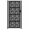 Puerta de jardín de diseño de hojas de acero negra 105x205 cm 3