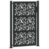 Puerta de jardín de diseño de hojas de acero negra 105x155 cm 2