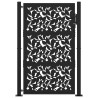 Puerta de jardín de diseño de hojas de acero negra 105x155 cm 3