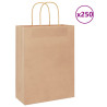 Bolsas de papel kraft con asas 250 uds marrón 26x12x35 cm 1