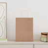 Bolsas de papel kraft con asas 250 uds marrón 26x12x35 cm 2