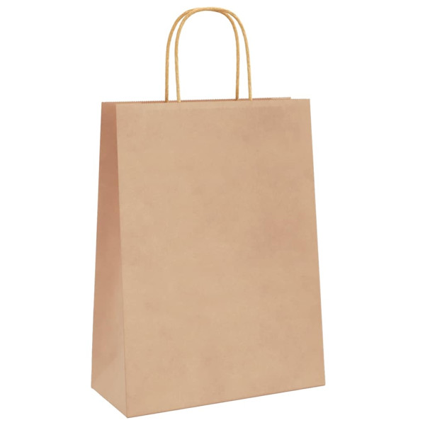 Bolsas de papel kraft con asas 250 uds marrón 26x12x35 cm M 4
