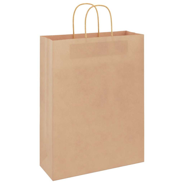 Bolsas de papel kraft con asas 50 uds marrón 32x12x42 cm M 3