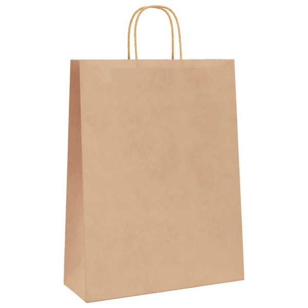Bolsas de papel kraft con asas 250 uds marrón 32x12x42 cm M 4