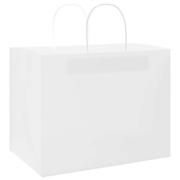 Bolsas de papel kraft con asas 250 uds blanca 32x22x24 cm M 3