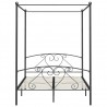 Estructura de cama con dosel metal gris 140x200 cm 3