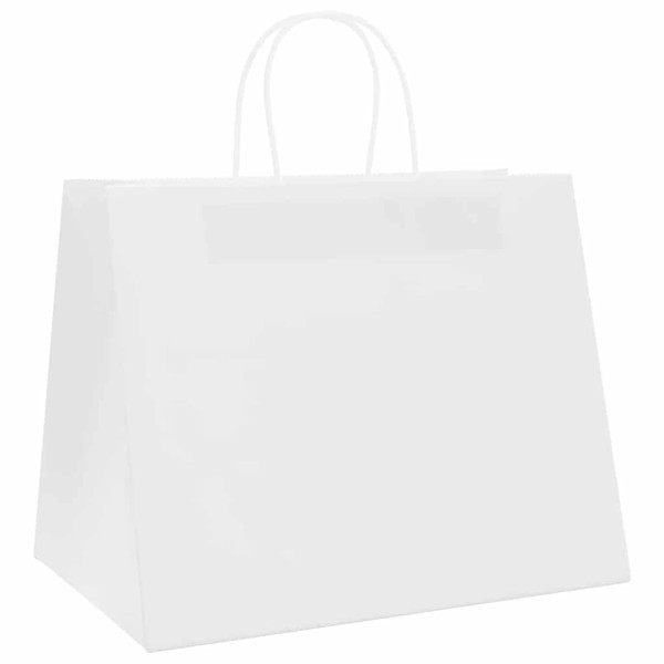 Bolsas de papel kraft con asas 250 uds blanca 32x22x24 cm M 4