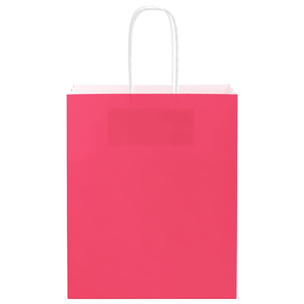 Bolsas de papel kraft con asas 50 uds rosa 18x8x22 cm M 5