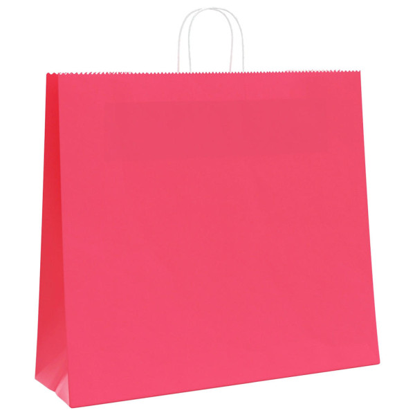 Bolsas de papel kraft con asas 50 uds rosa 54x15x49 cm M 3