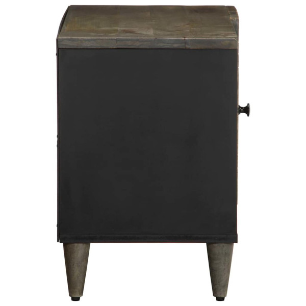 Mueble de TV madera maciza de mango gris claro 80x31.5x46 cm M 4