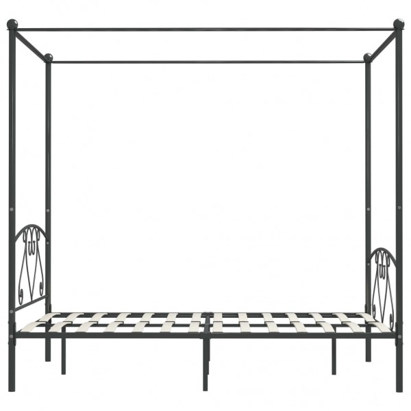Estrutura de cama com leito de metal cinza 160x200 cm M 4