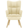 Sillón de relax con taburete tela color crema 4