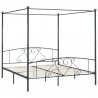 Estructura de cama con dosel metal gris 180x200 cm 2