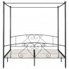 Estructura de cama con dosel metal gris 180x200 cm 3