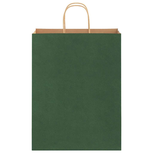 Sacos de papel 250 unid com alças verde 32x12x42 cm M 5