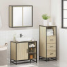 Set de muebles de baño 3 pzas madera contrachapada roble Sonoma 4