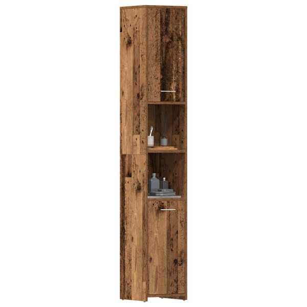 Armario de baño madera de ingeniería envejecida 30x30x183.5 cm D