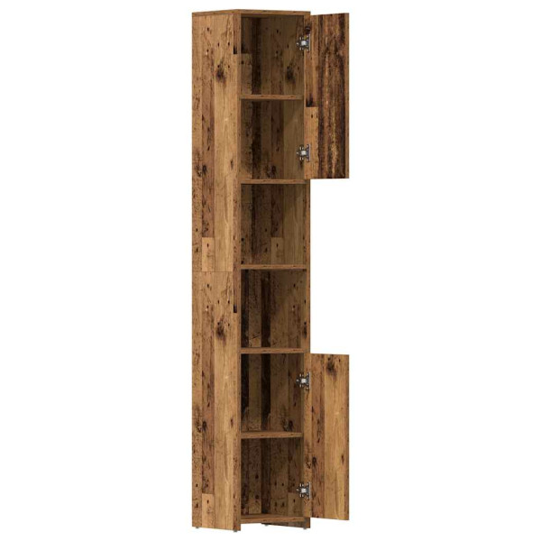 Armario de baño madera de ingeniería envejecida 30x30x183.5 cm M 5