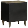 Mesita de noche de madera maciza de mango gris claro 40x33x46cm 5