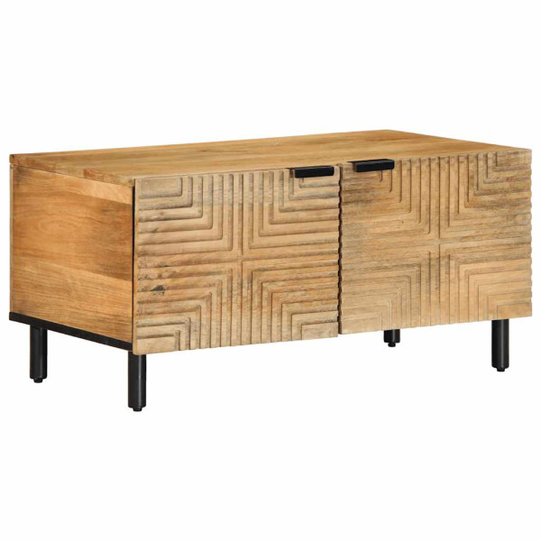 Mesa de centro marrón 80x50x40 cm madera maciza mango D
