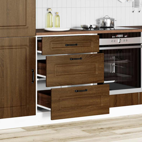 Mueble bajo de cocina Kalmar madera ingeniería de roble marrón M 3
