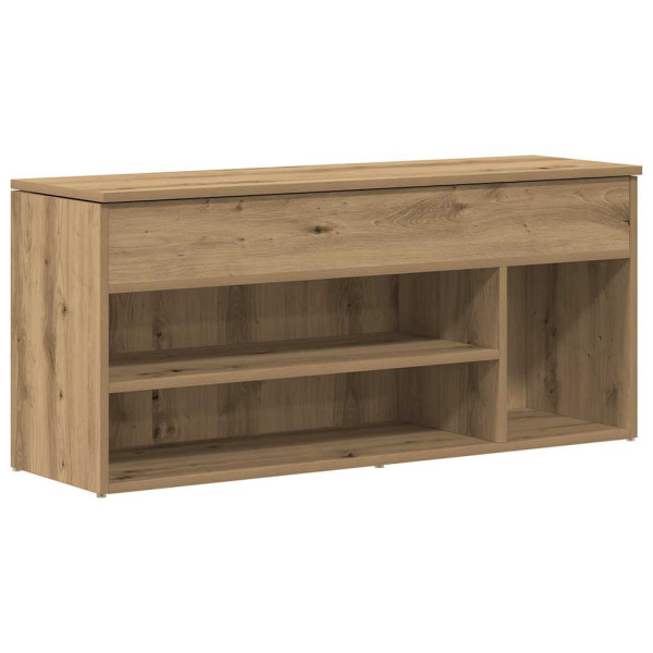 Mueble zapatero madera ingeniería roble artisan 102x30.5x45 cm M 2