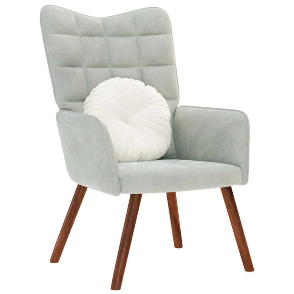 Silla de relajación de terciopelo gris claro D