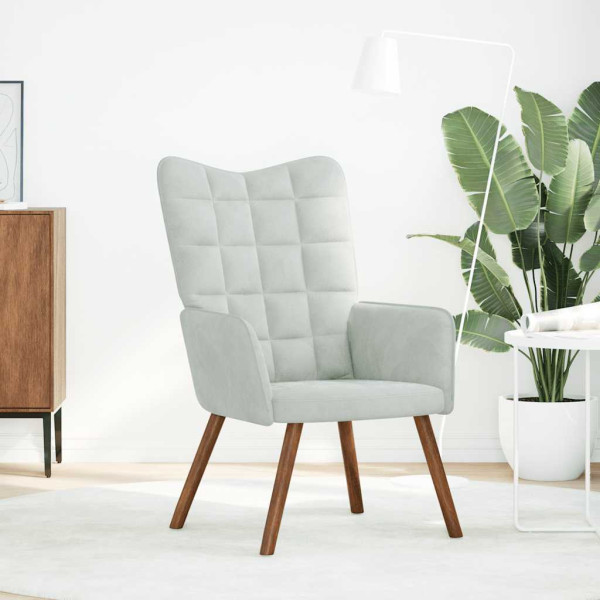 Silla de relajación de terciopelo gris claro M 3