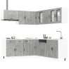 Mueble cocina Porto gris hormigón 11 pzas madera contrachapada 1