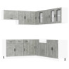 Mueble cocina Porto gris hormigón 11 pzas madera contrachapada 2