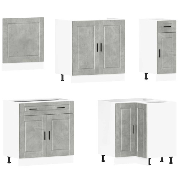 Mueble cocina Porto gris hormigón 11 pzas madera contrachapada M 4