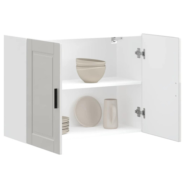 Armario pared cocina Porto madera ingeniería blanca alto brillo D