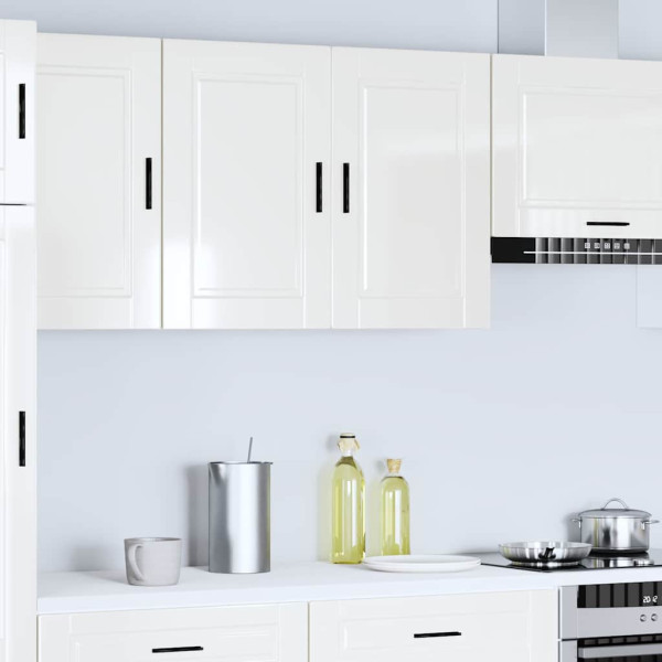Armario pared cocina Porto madera ingeniería blanca alto brillo M 3