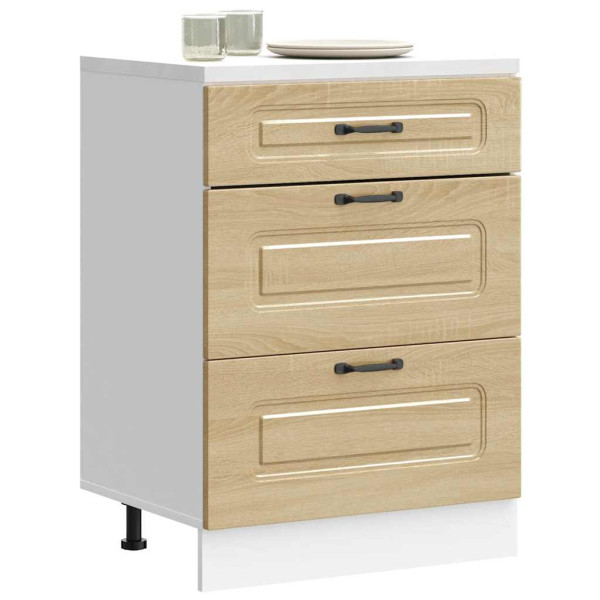 Mueble bajo de cocina Kalmar madera ingeniería de roble sonoma D