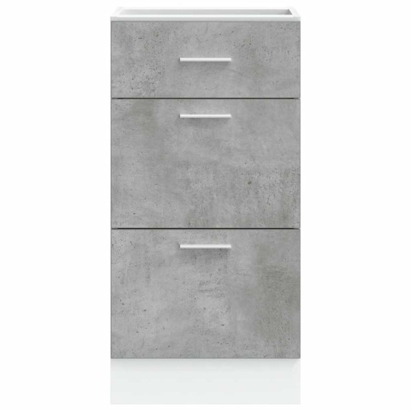 Armario bajo de madera de ingeniería gris hormigón 40x46x81.5cm M 4