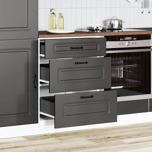 Mueble bajo de cocina Kalmar madera de ingeniería negra M 3