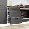 Mueble bajo de cocina Kalmar madera de ingeniería negra 3