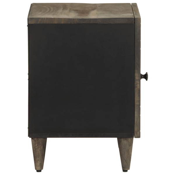 Mesitas noche 2 uds madera maciza mango gris claro 40x33x46 cm M 5