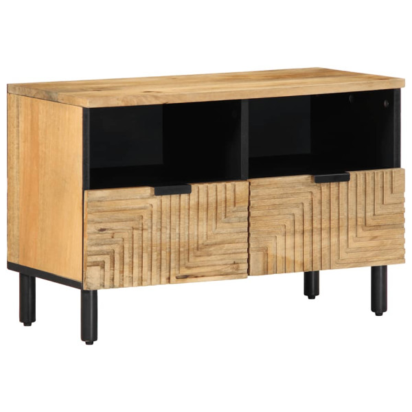 Mueble de TV madera maciza mango marrón 70x33x46 cm D
