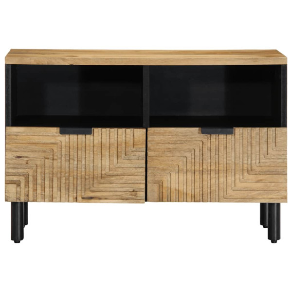Mueble de TV madera maciza mango marrón 70x33x46 cm M 2