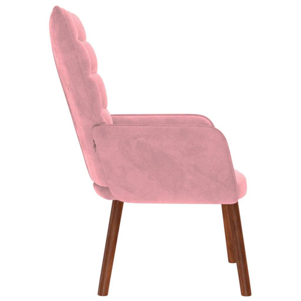 Sillón de relax de terciopelo rosa M 5