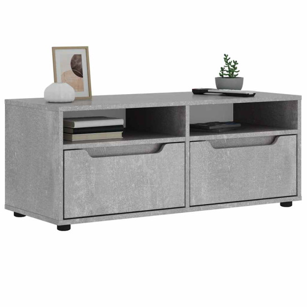 Mueble TV VISNES gris hormigón 100x40x38 cm madera ingeniería D