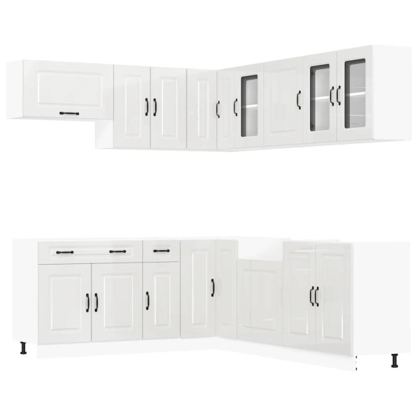 Mueble cocina Kalmar blanco brillo 11 pzas madera contrachapada M 2