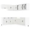 Mueble cocina Kalmar blanco brillo 11 pzas madera contrachapada 2