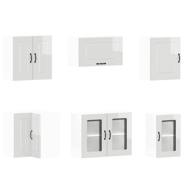 11 peças armário de cozinha conjunto Kalmar brilho branco M 5