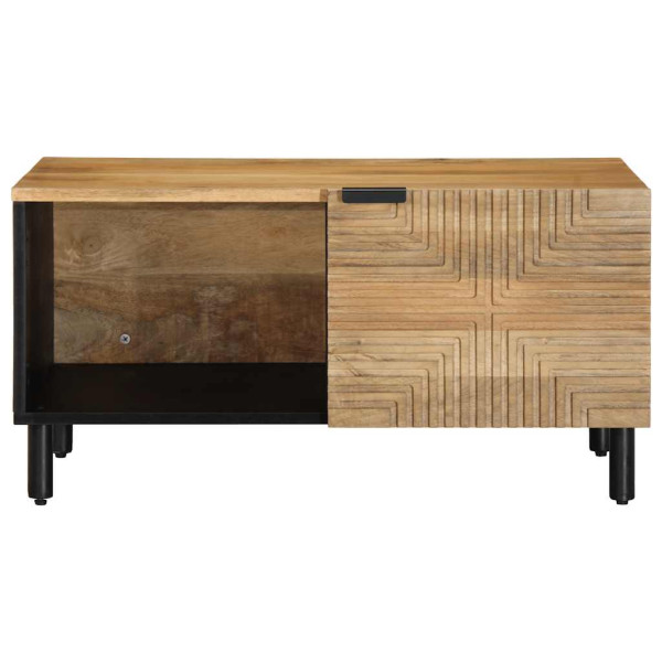 Mesa de centro marrón 80x50x40 cm madera maciza mango M 2